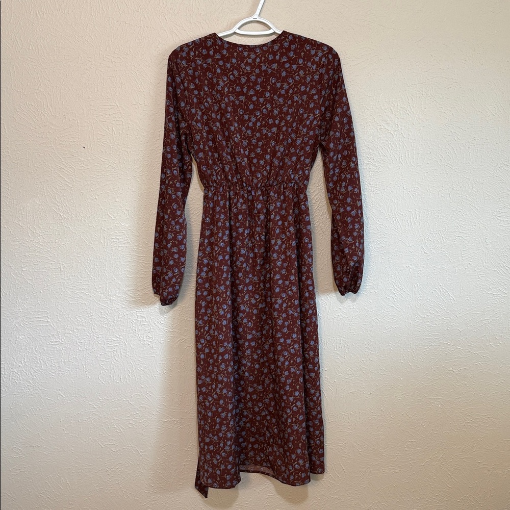 Floral Long Sleeve Midi Dress